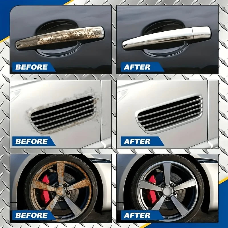 Rust Converter & Polish Spray, Heavy Duty Rust Remover Treatment & Primer for Metal Restoration, Works on Iron Chrome Brass Oasis Select