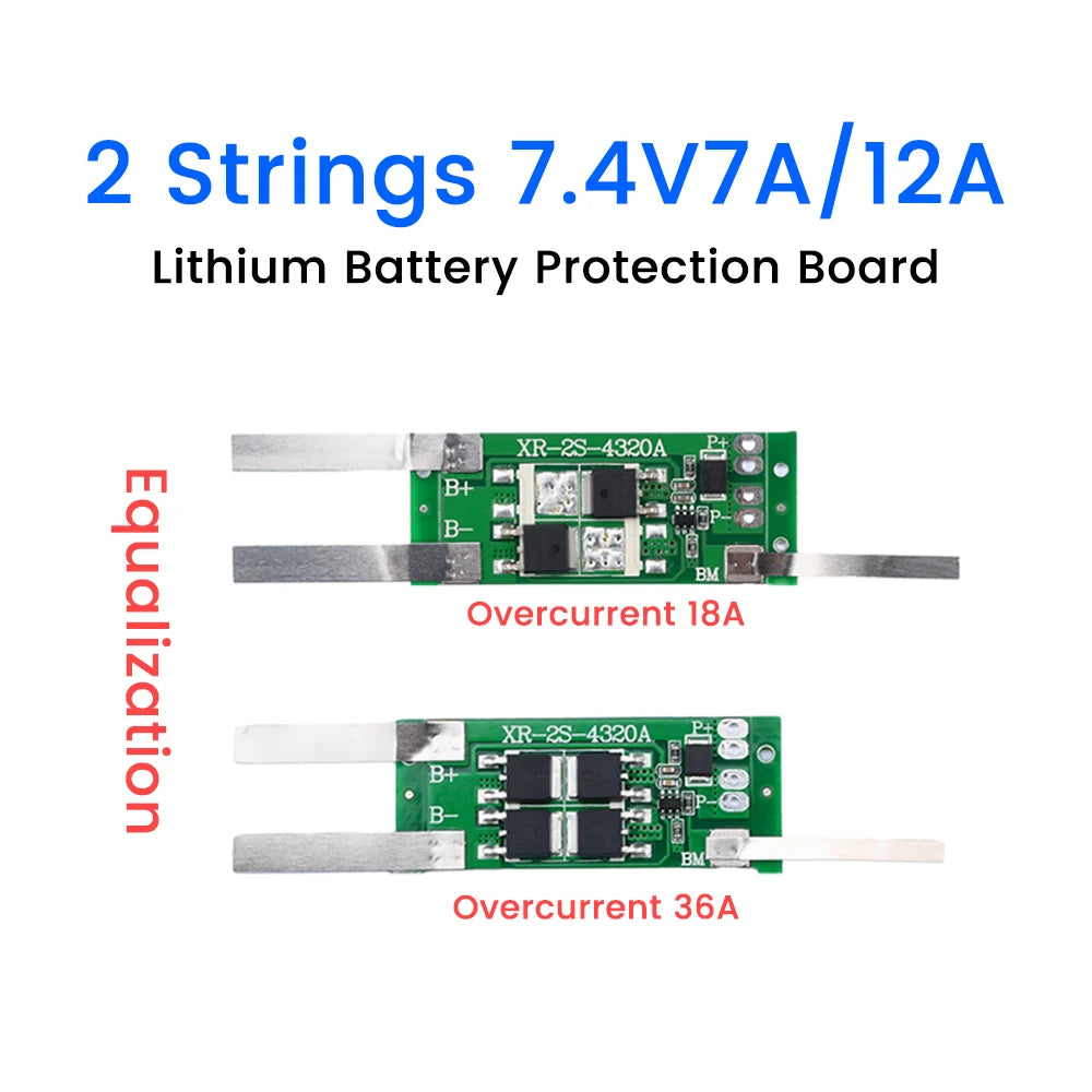 BMS 2S 7.4V 8.4V 18650 Lithium Battery Protection Board Li-ion Batteries Charge Discharge Protection Module Protect 2S 5A 6A 10A Oasis Select