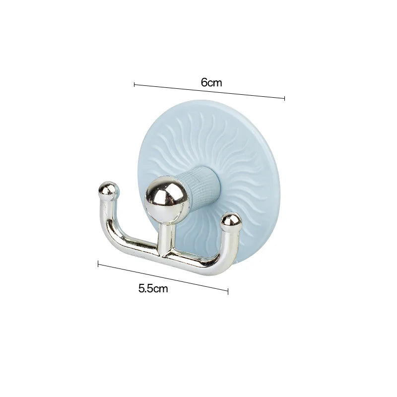 Heavy Duty Suction Cup Hooks No Drill Wall Hangers For Bathroom Kitchen Clothes Towels Multi Purpose Space Saving Organization Oasis Select Blue