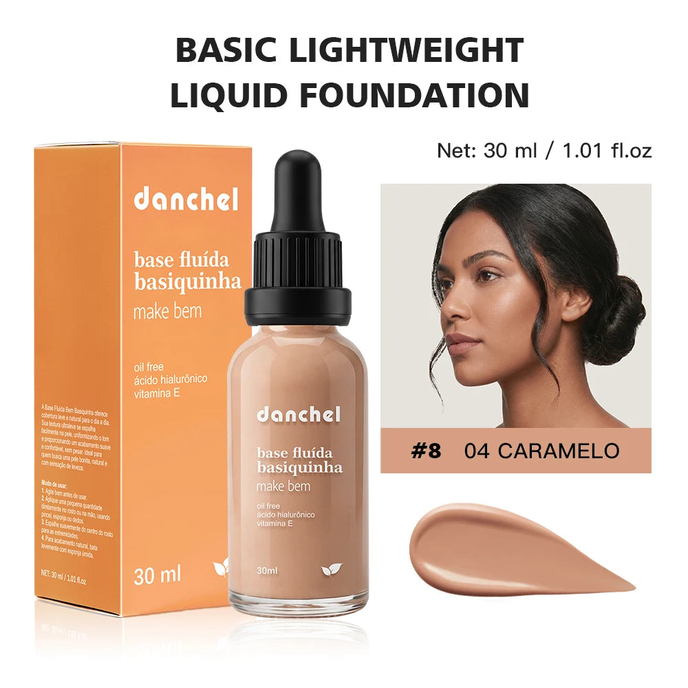 12 Colors Basic Lightweight Liquid Foundation Matte Soft Minimizes Pores Foundation Oil Control Long-Lasting Woman Makeup Oasis Select Color 8
