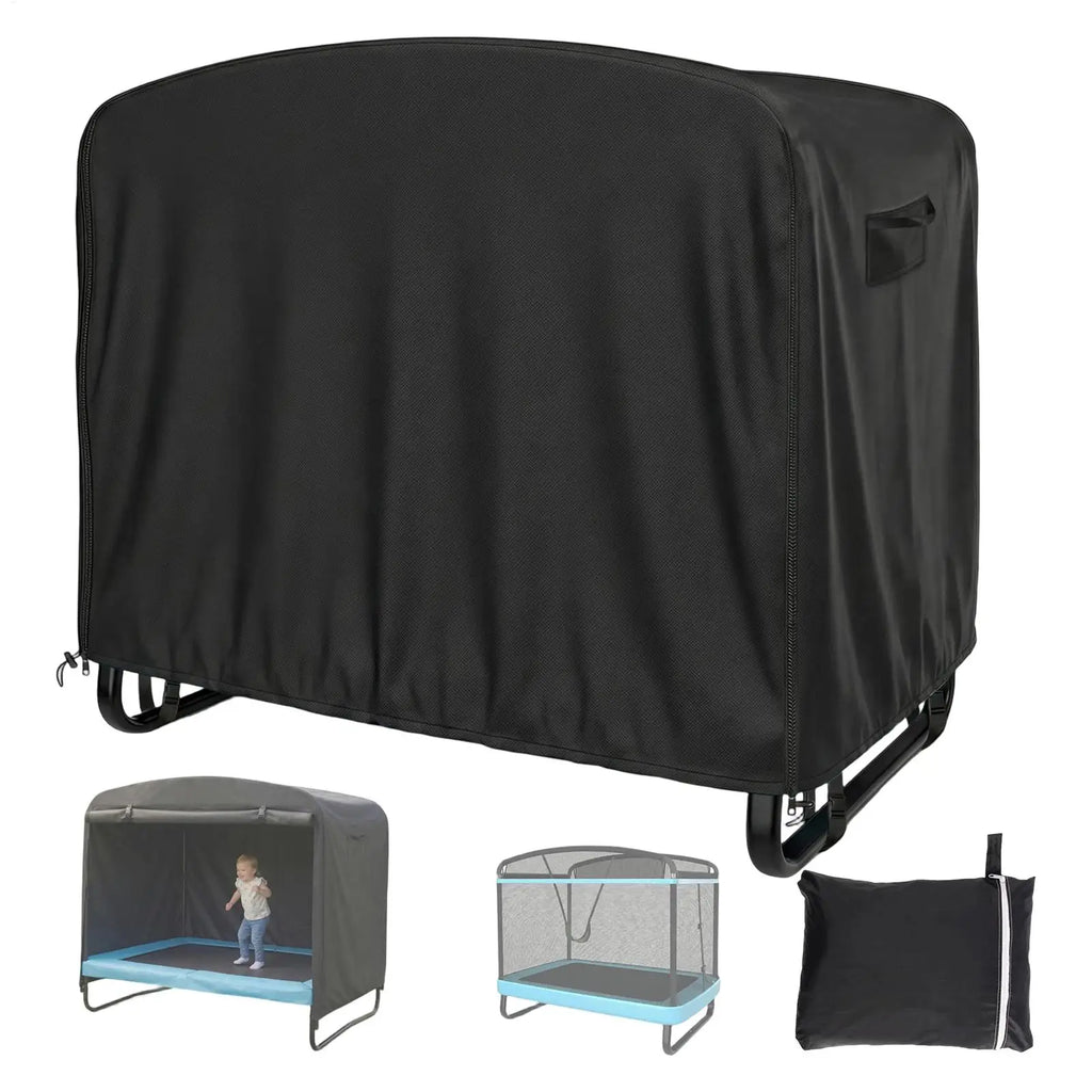 6ft Zipper Trampoline Protector Cover Rectangle Trampoline Cover Waterproof UV-Resistant 420D Oxford for Kids Backyard Park Oasis Select
