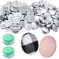 LIKE WISH 100 Sets Cover Buttons Kit With Tools Size Buttons To Cover Self Cover Buttons DIY Fabric Cloth Cover Buttons Durable Oasis Select Silver 1.1 Inch
