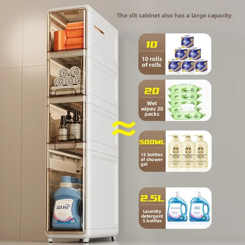 Multi-functional Crack Locker, Clothing Sundries, Drawer Type Storage Cabinet, Bathroom Gap, Layered Storage Cabinet Oasis Select