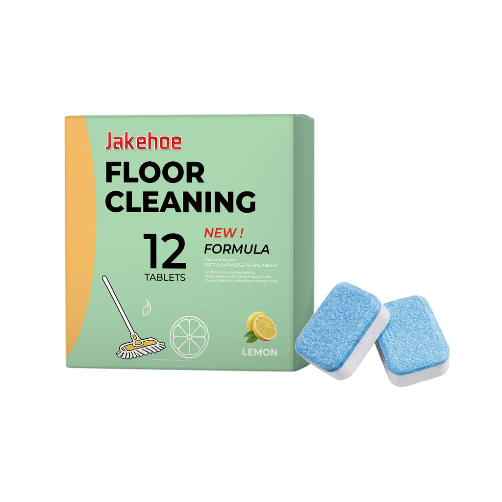 Jakehoe Dissolving Floor Cleaner Tablets – 12pc Lemon Fresh Floor Cleaner Tablets Oasis Select B 12pieces boxed
