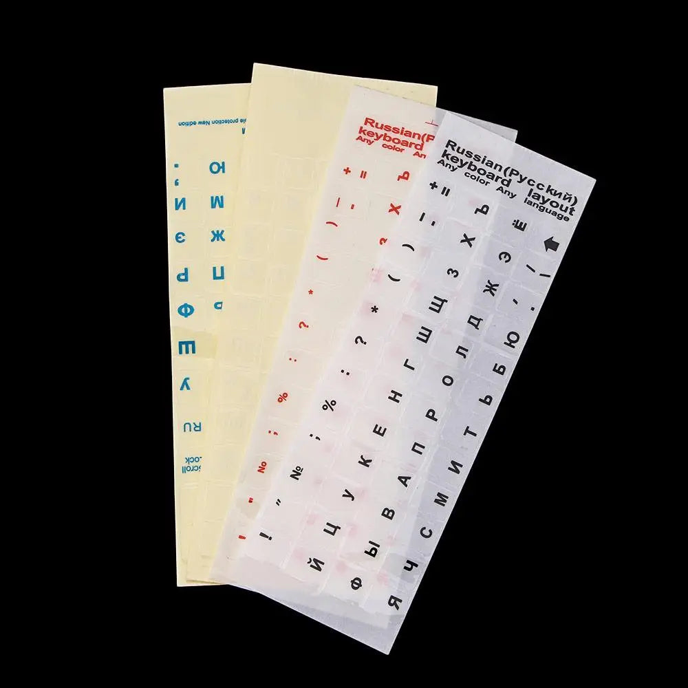 1Pc Russian Transparent Keyboard Stickers Russia Layout Alphabet Black White Label Letters for Notebook Computer PC Laptop Oasis Select