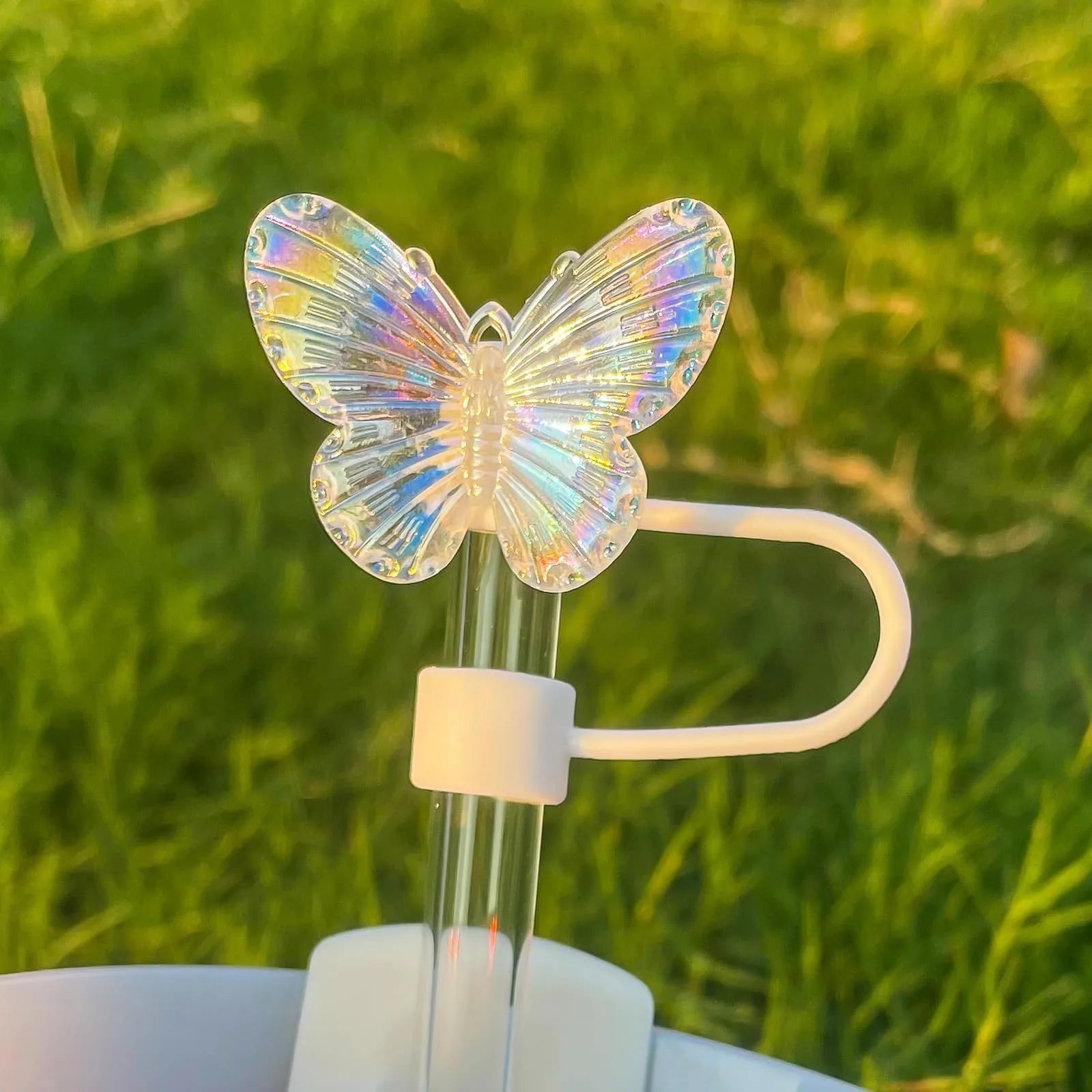 1PC Laser Butterfly Straw Plug Dust Cap For Stanley 30&40Oz Tumbler Reusable 10mm Sippy Cover Water Cup Decoration Accessories Oasis Select