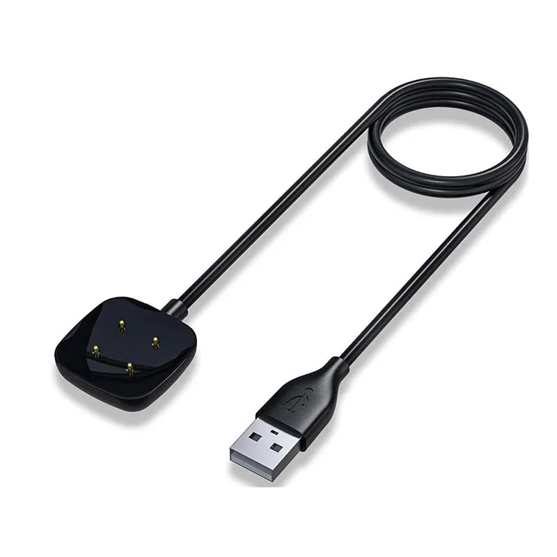 Fitbit Sense 2 / Versa 4 / Versa 3 USB Charger Cable 3.3ft Smartwatch Charger Cable Oasis Select black