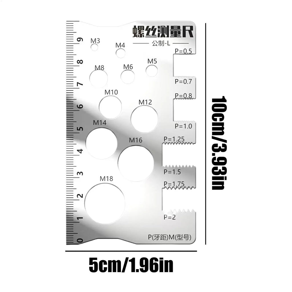 Bolt Thread Checker Measurement Tool for Screw Anti-Slip Portable Measuring Gauge Tool for Nut Bolt Bit Thread Industry Crafting Oasis Select