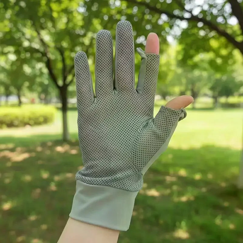 Women Summer Gloves 1Pair Sun Protection Breathable Mesh NonSlip Touchscreen Outdoor Driving Cycling Oasis Select