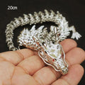 1Pcs Moveable Body Joints Antique Alloy Lucky Dragon Desktop Office Crafts 3D Dragon Statue Ornament Home Decoration Gifts Oasis Select A3