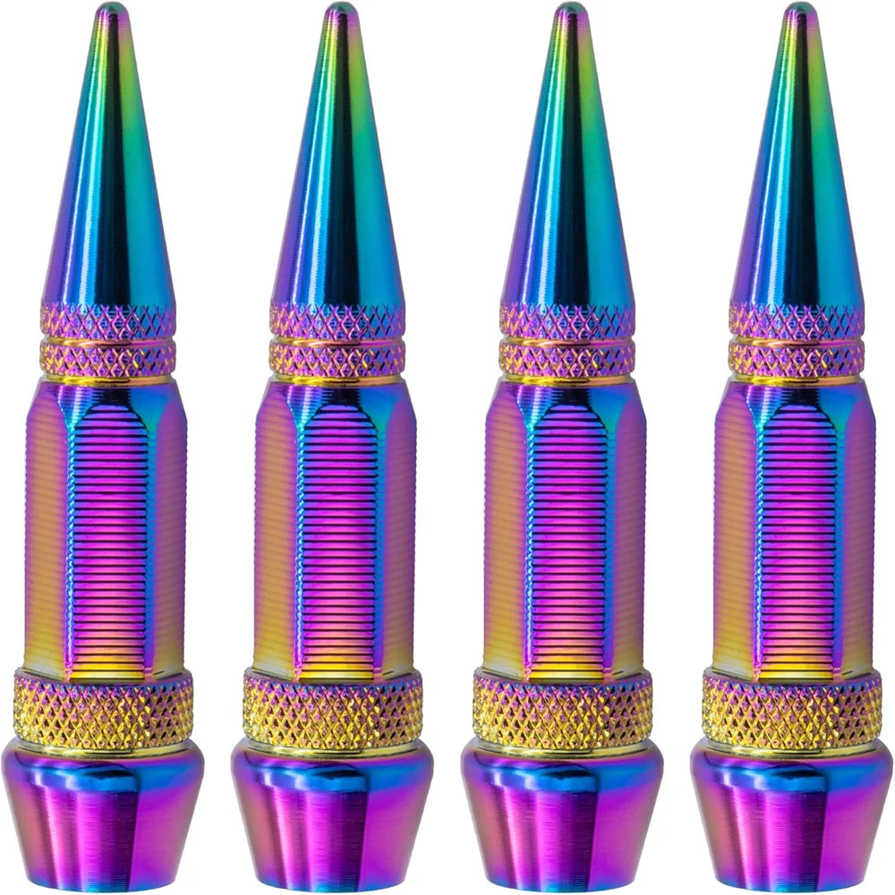 4Pcs 60mm Valve Caps, Aluminum Alloy Dustproof and Waterproof Tire Valve Stem Caps, Suitable for Cars, Trucks and Motorcycles Oasis Select Colorful-4Pcs