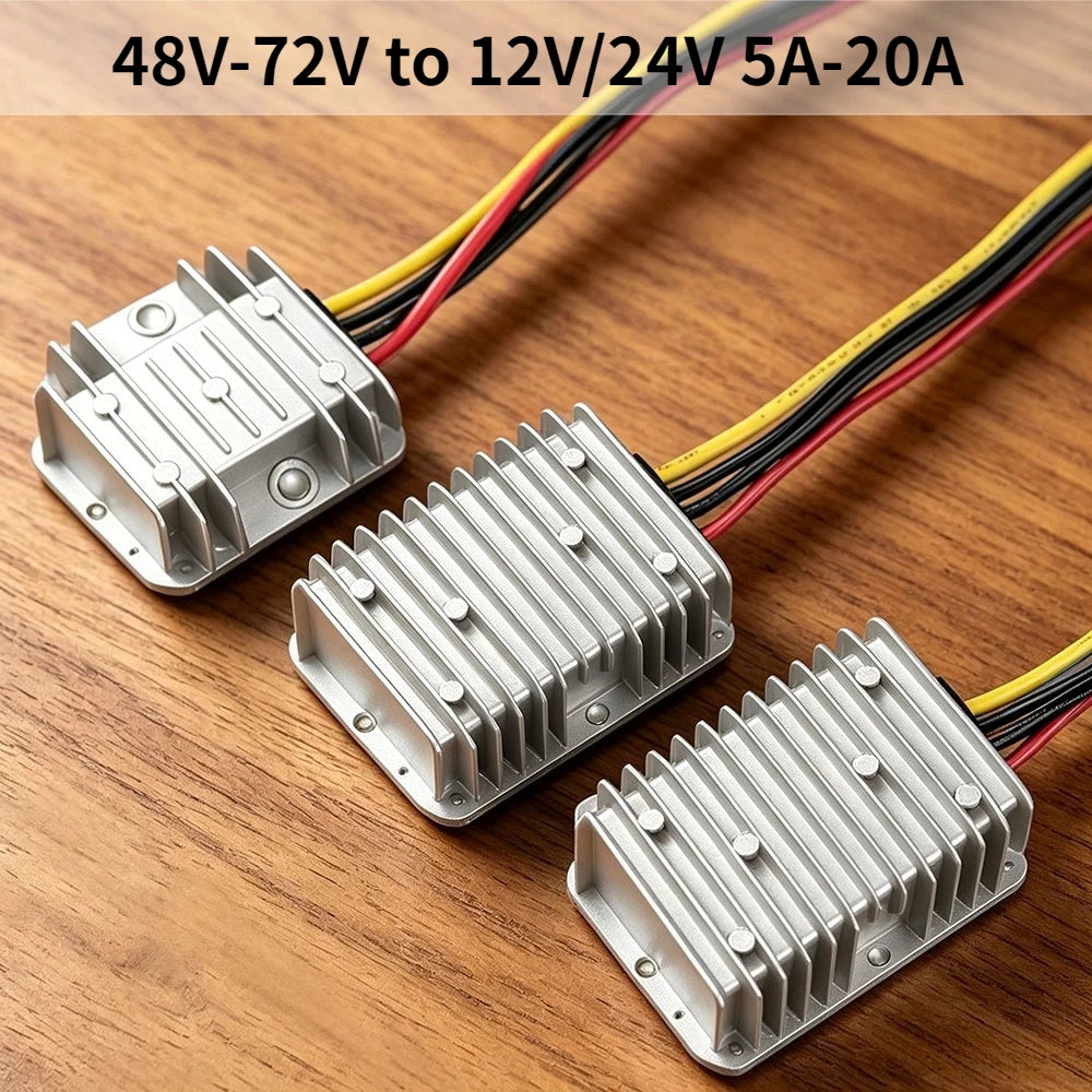 48V/60V/72V to 12V/24V 5A-20A DC Power Converter Buck Regulator Auto Step-Down Voltage Supply Module For Car Oasis Select