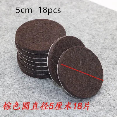 18-128 PCS Felt Chair Leg Pads 5mm Thick Floor Scratch Protector Mat Mute Non-slip Self Adhesive DIY Furniture Accessories Oasis Select Brown Round 5cm