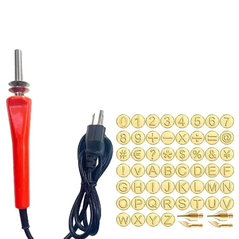 LIKE WISH DIY Wood Burning/Carving Set, DIY Wood/Leather Burning Set-26 Letters Copper Mold, As Shown DIY Supplies US Plug Oasis Select As Shown