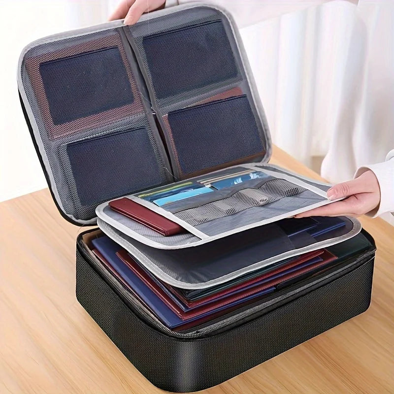 Document Storage Bag Multi-layer Large Capacity File bag Password Briefcase Organize Pouch Accessories Supplies Oasis Select