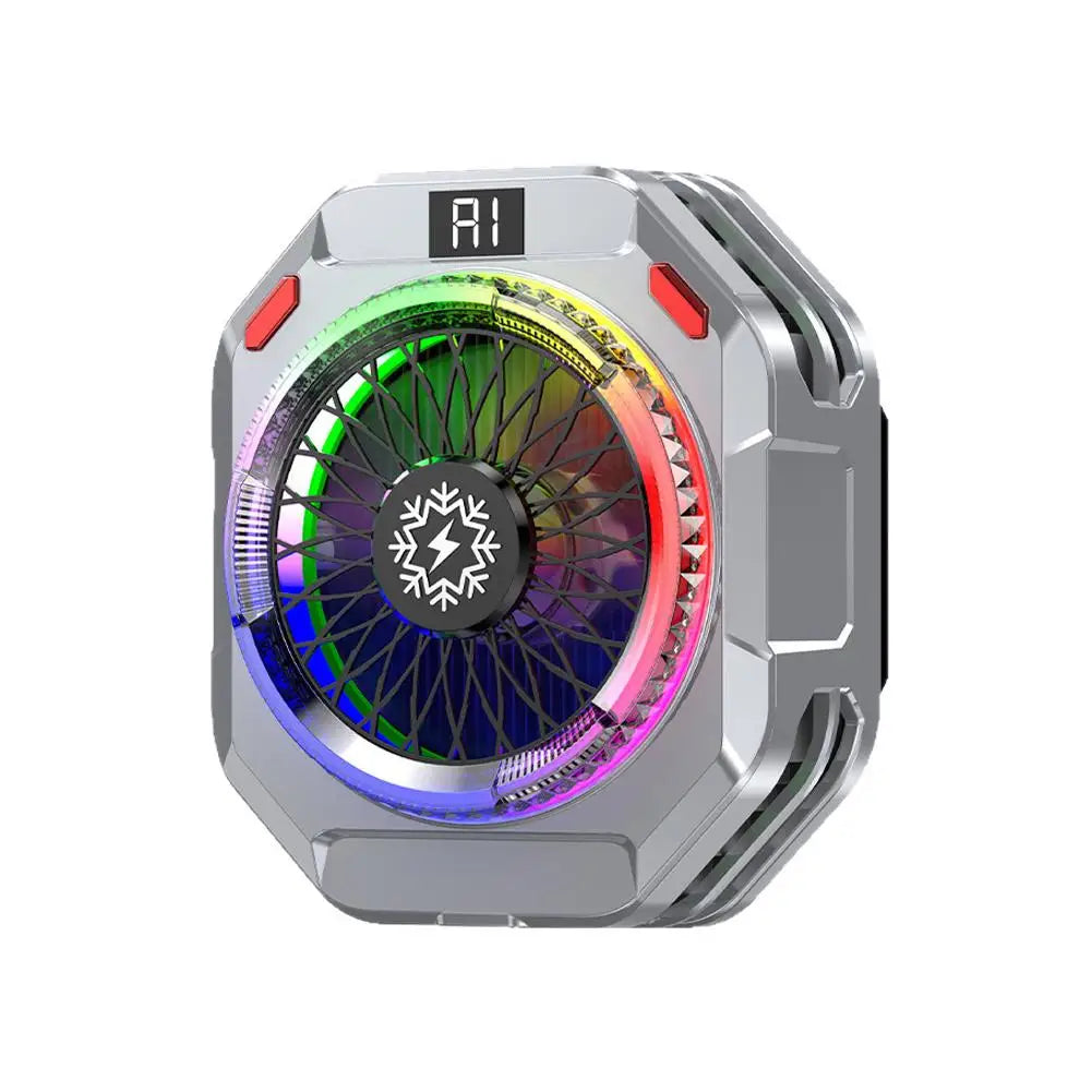 Semiconductor Phone Cooler, 2-in-1 Magnetic Back Clip Radiator, AI Smart Temperature Control, with RGB Lights & Adjustable Modle Oasis Select Phone Cooler