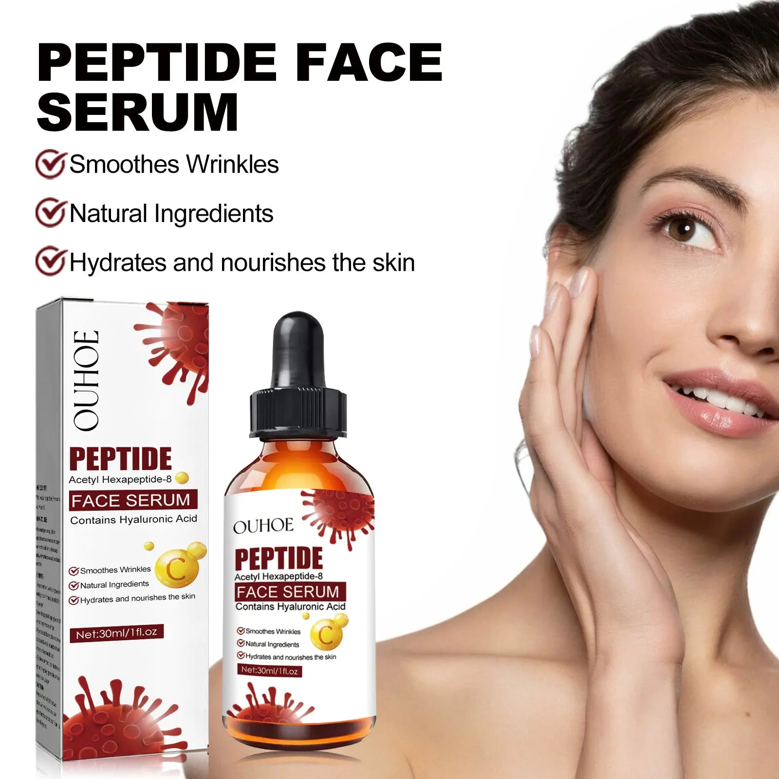 30ml Ouhoe Wrinkle Fading Essence Fading Wrinkle Head Lifting Skin Nourishing and Hydrating Firming Anti-Aging Skin Care Essence Oasis Select