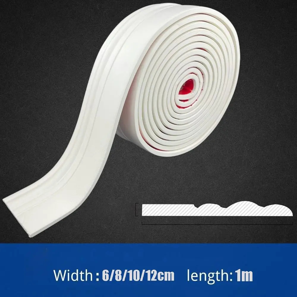 1M/Roll 3D Self Adhesive Skirting Line Wall Sticker Thickened Anti-collision Decoration Strips Living Room Bedroom Corner Line Oasis Select