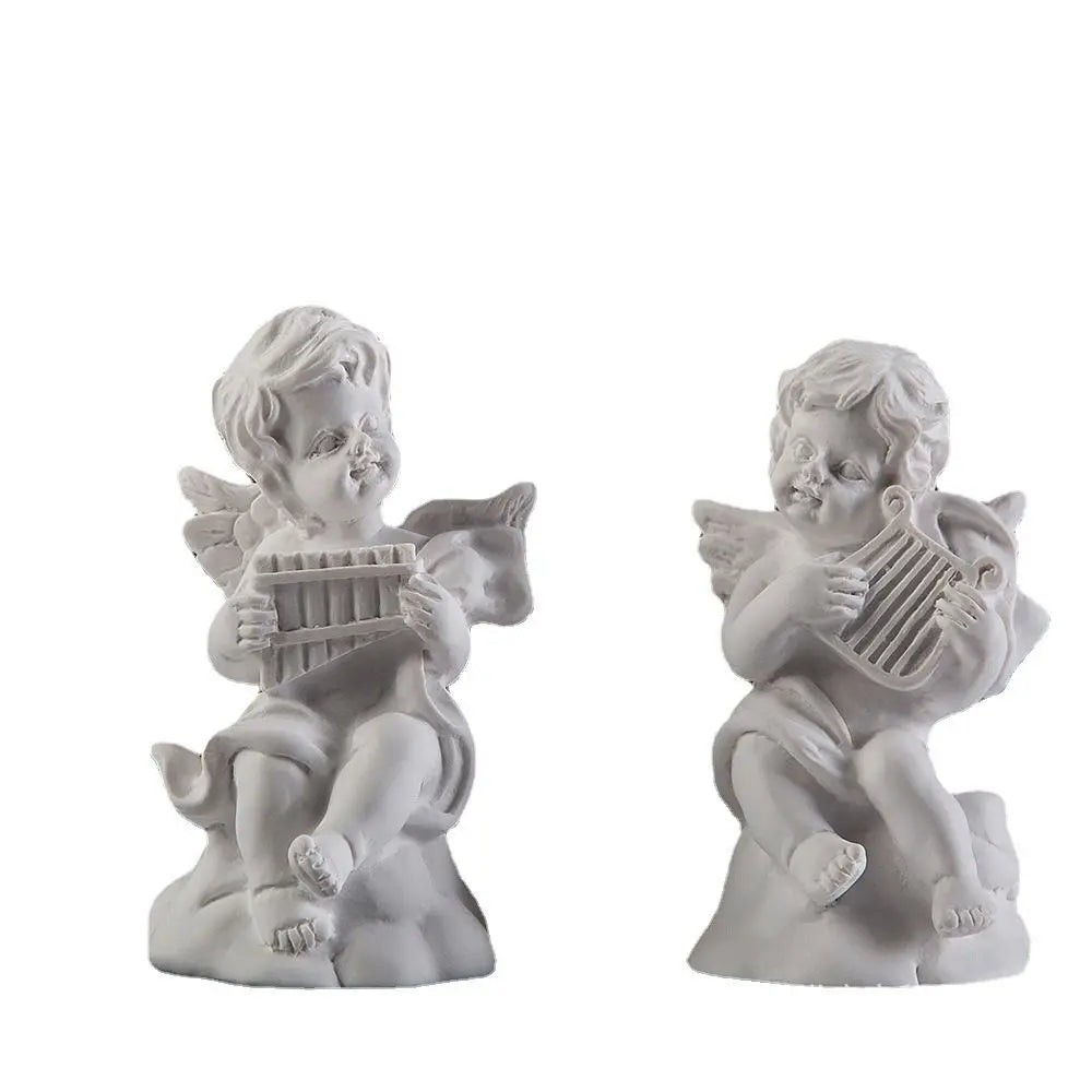 Mini Cupid Figurines Plaster Sculpture Greek Mythology Statue Nordic Style Angel Gypsum Portraits Desktop Ornament Oasis Select