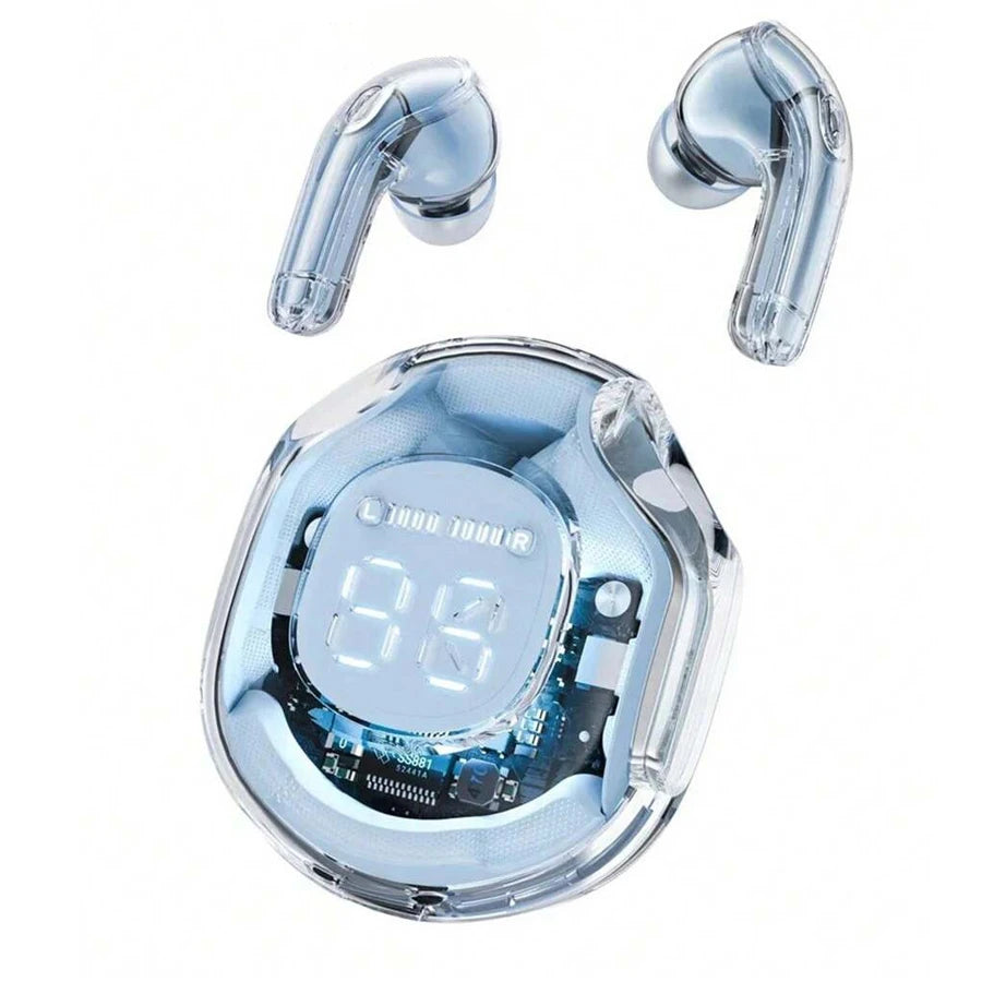 T8 Wireless Bluetooth Headphones LED Power Display In-Ear Wireless Earbuds with Charging Case HiFi Stereo TWS Headset for Phones Oasis Select Blue