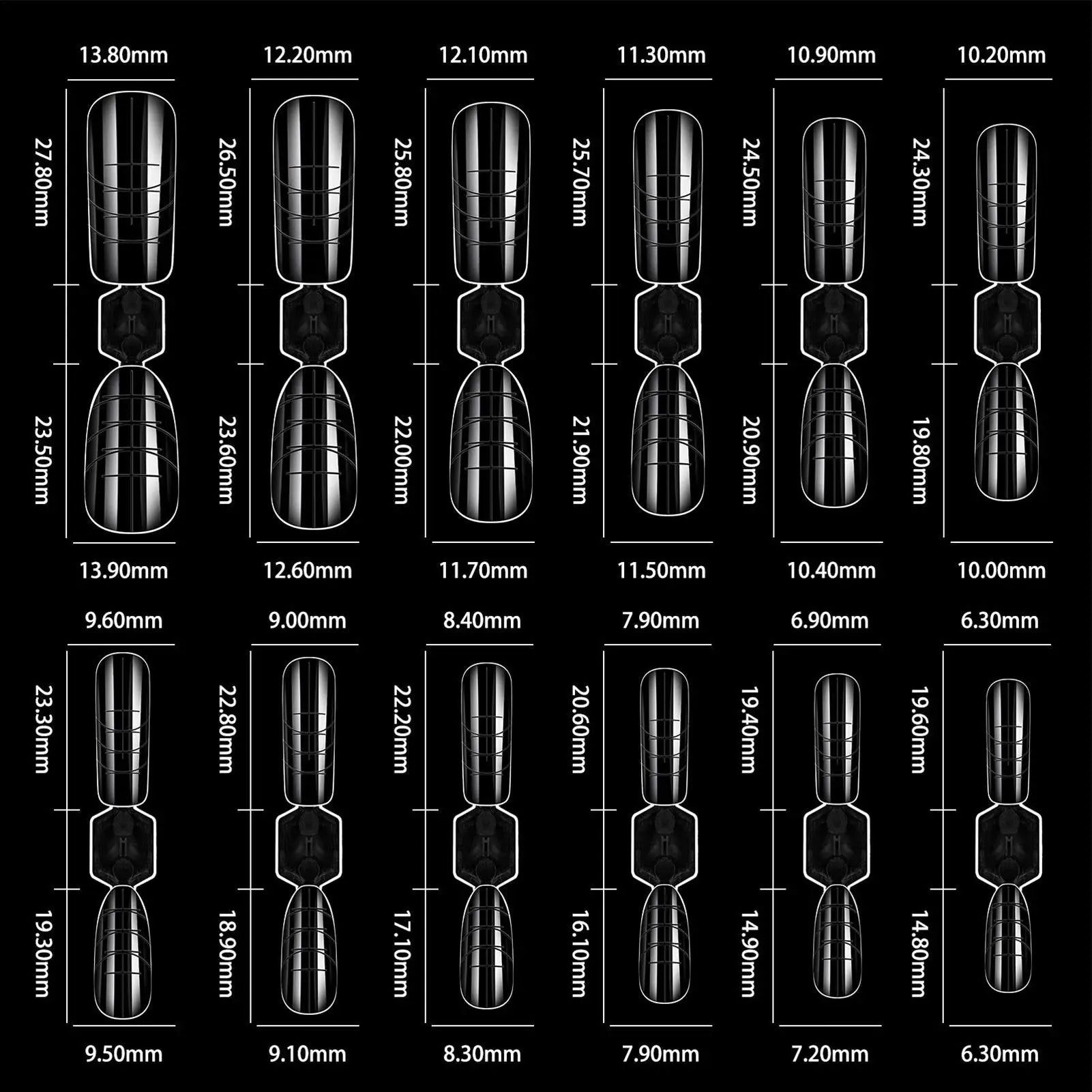 120pcs Reusable Nail Extension Forms | 12 Sizes Builder Molds Nail Extension Forms Oasis Select