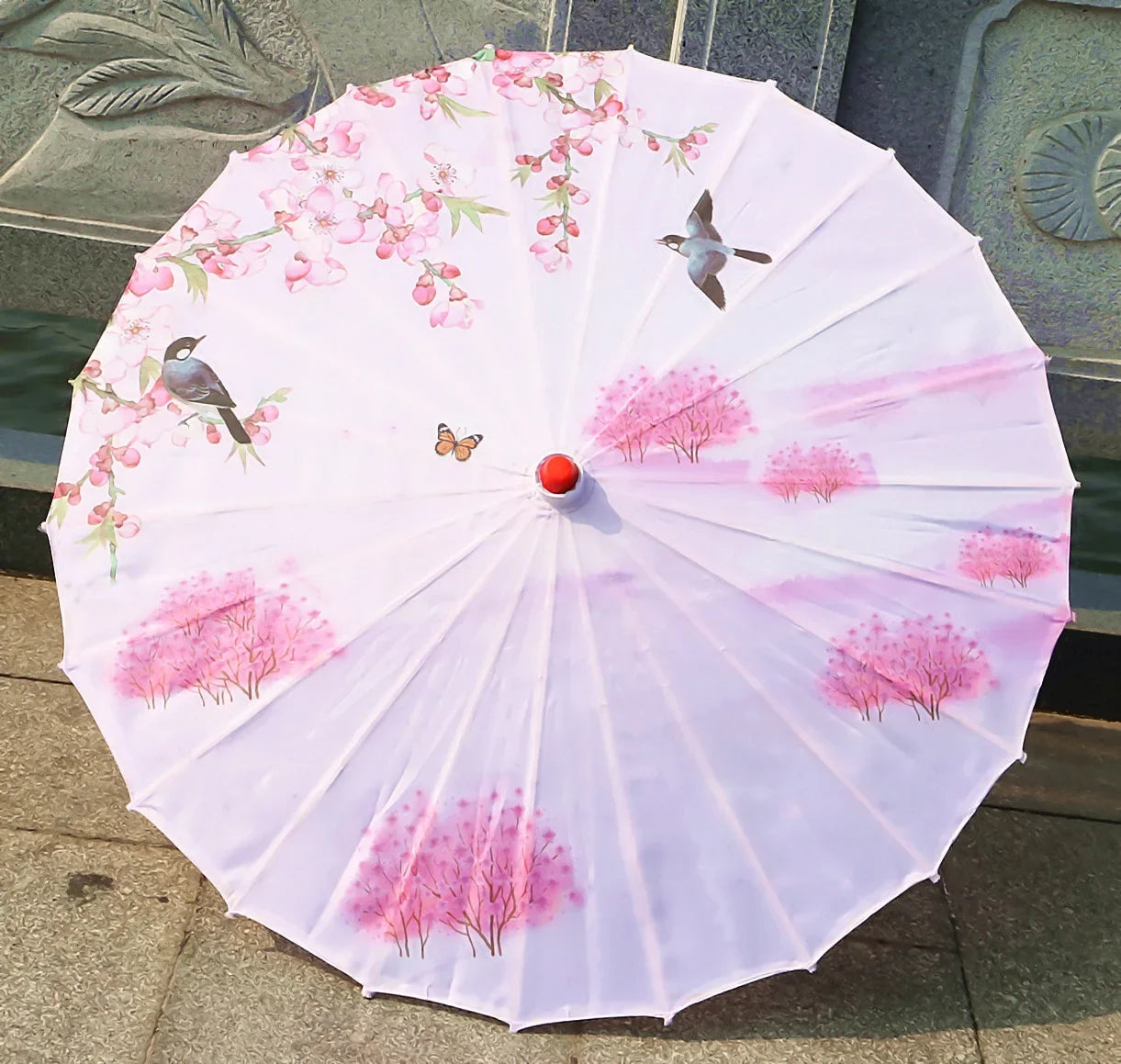 Oil-paper Fringe Rainproof Cloth Umbrella Ancient Props Hanfu Dance Umbrella Performance Classical Decorative Craft Umbrella Oasis Select
