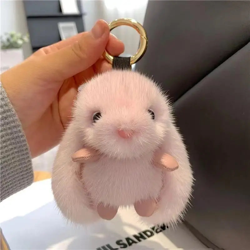 Cute Rabbit Plush Keychain Women Bag Car Keychain Pendant Decoration Jewelry Bags Hanging Accessories Gifts Oasis Select MR-04