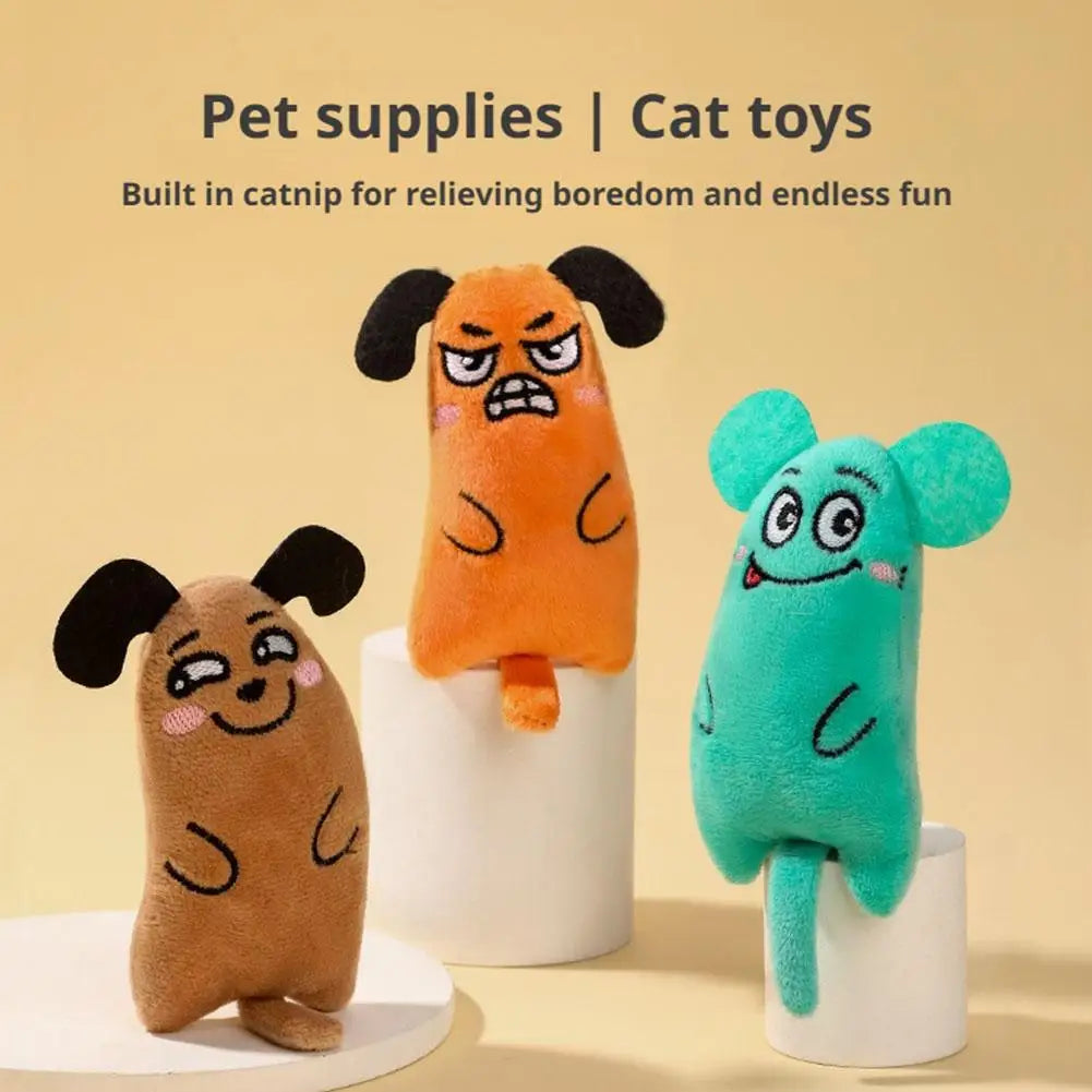 Catnip Plush Cat Toy – Cartoon Expression Crinkle Mouse