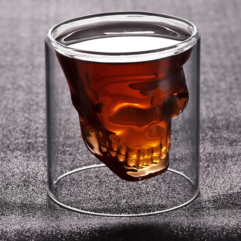 Skull Creative Glass Bar Clear Insulated Glass Skull Whiskey Liquor Beer Glass Shaped Glass Oasis Select A 75ml