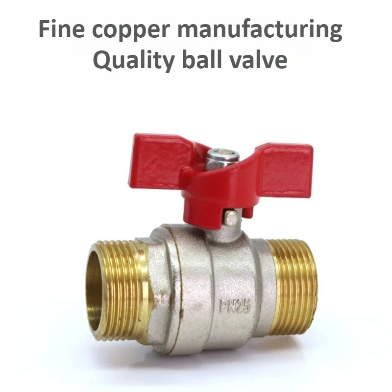 Brass Globe Valve with Butterfly Handle Two-piece 1/4 "3/8" 1/2 "3/4" External Thread, Suitable for Gas, Water, Oil, and Air Oasis Select