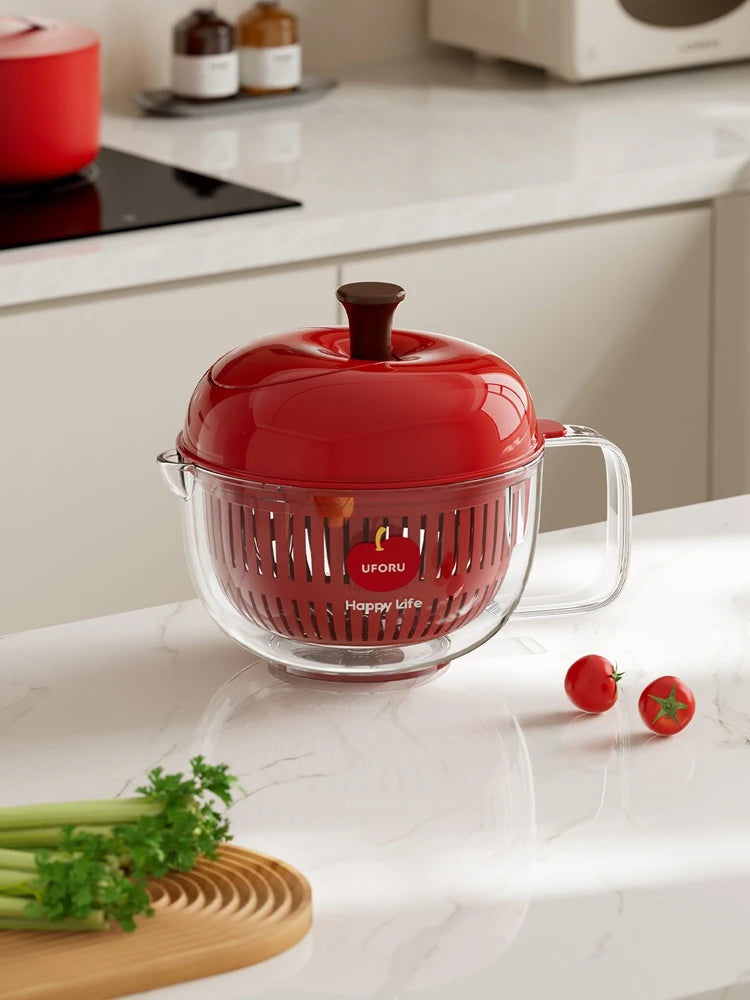 Joined Large Salad Spinner with Drain, Bowl, and Colander - Quick and Easy Multi-Use Lettuce Spinner, Vegetable Dryer, Fruit Was Oasis Select
