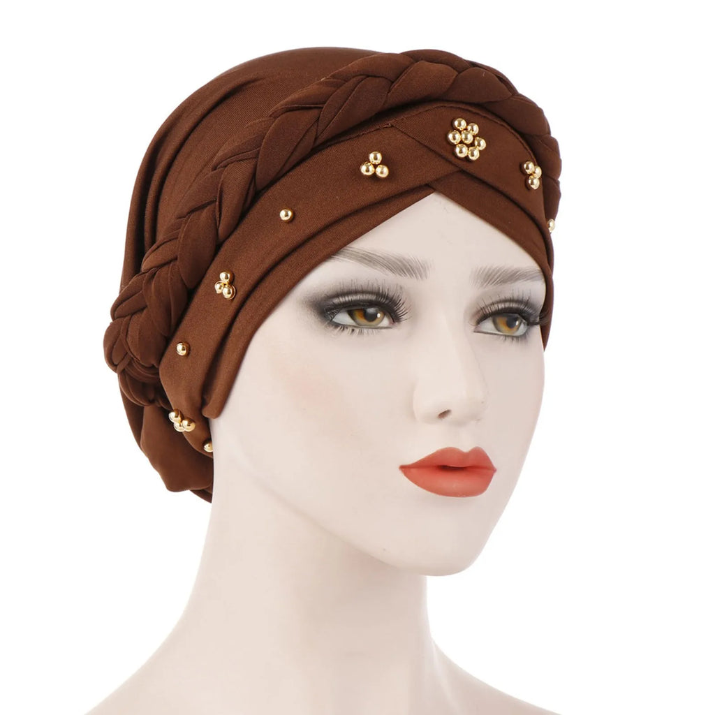 Muslim Women Inner Hijab Turban Bonnet Cap – Pearl Solid Hijab Turban Cap Oasis Select Coffee