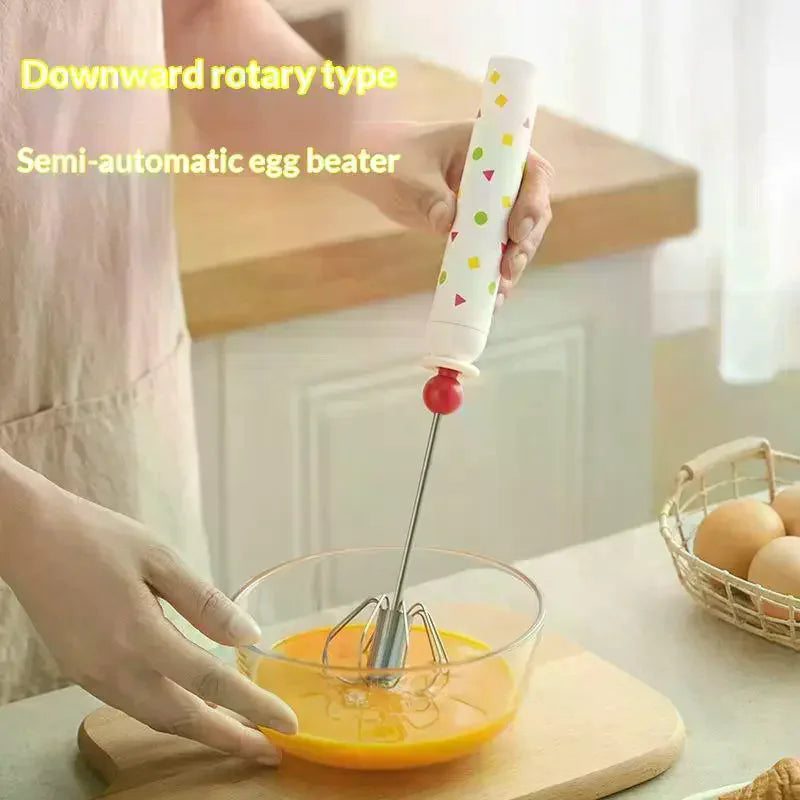 Household Manual Semi-automatic Egg Beater Stainless Steel Durable Cream Whisk for Bakery Pastry Cake Making Home Use Oasis Select