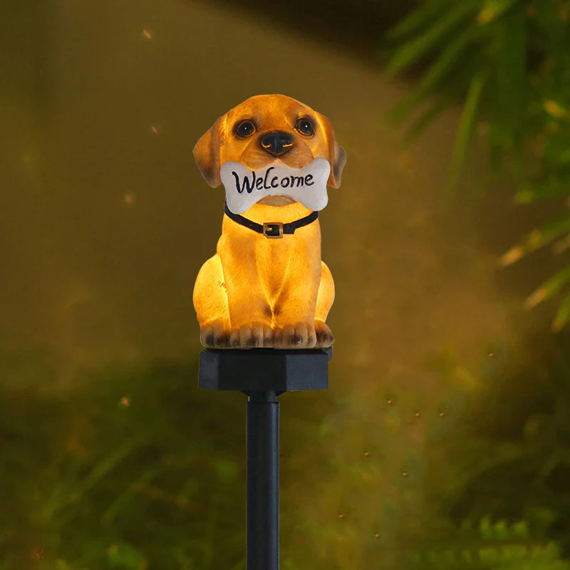 Solar Powered Resin Dog Bird Owl Lawn Lamp Solar Led Light Outdoor Garden Decoration Lamp Waterproof Solar Lights Oasis Select