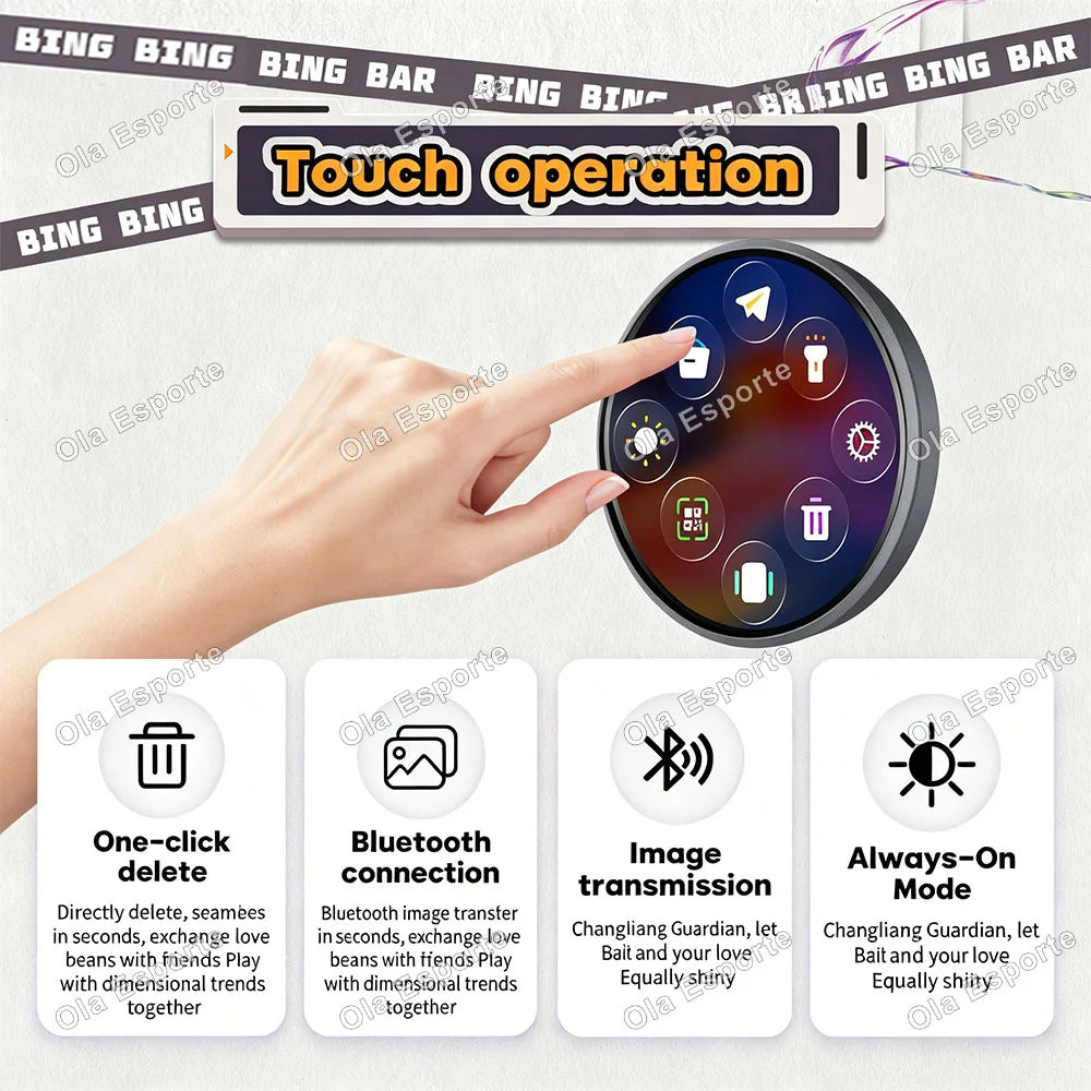 Anime Smart E-Badge | 1.85" LED Touch Screen Display Pin
