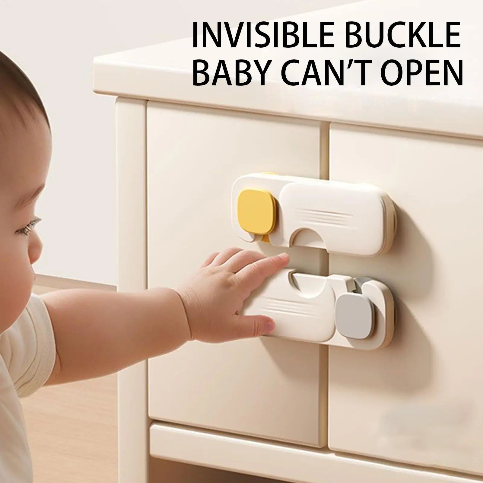 Baby Cabinet Locks Kids Proofing Refrigerator Door Lock Invisible Security Furniture Latches for Closet Cupboard Refrigerator Oasis Select
