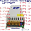 1000W Switching Power Supply AC 110V 220V Adjustable 0- 12V 24V 36V 48V 60V 80V 120V 160V 220V Power Supply 5A 6.5A 20A 40A 70A Oasis Select 110V 220VAC 0-12V 83A 1000W