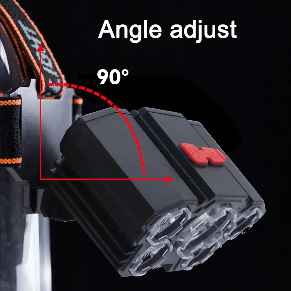 5 LED USB Rechargeable Headlamp – 4 Modes, Waterproof, 10W