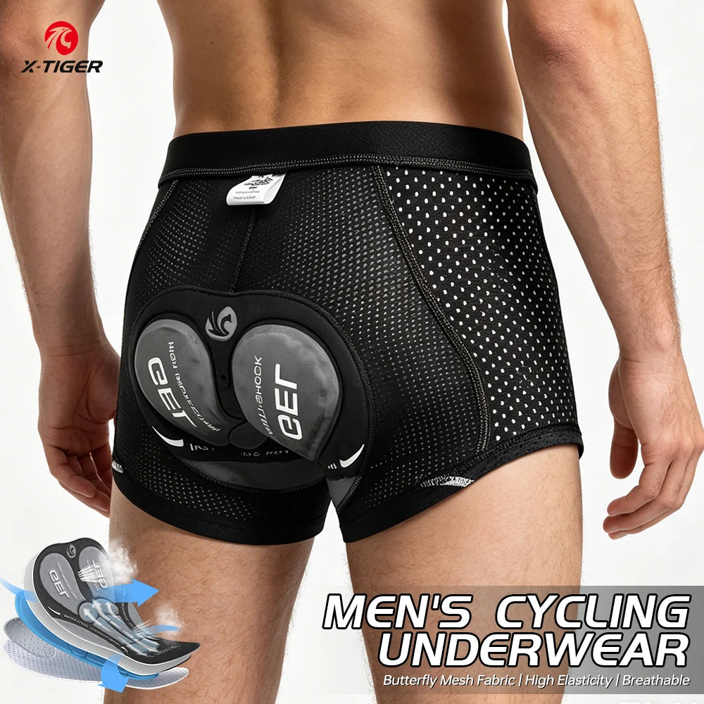 X-TIGER Cycling Shorts With 5D Gel Pads Breathable Mesh Cycling Underwear Shockproof MTB Boxer Bike Shorts Oasis Select
