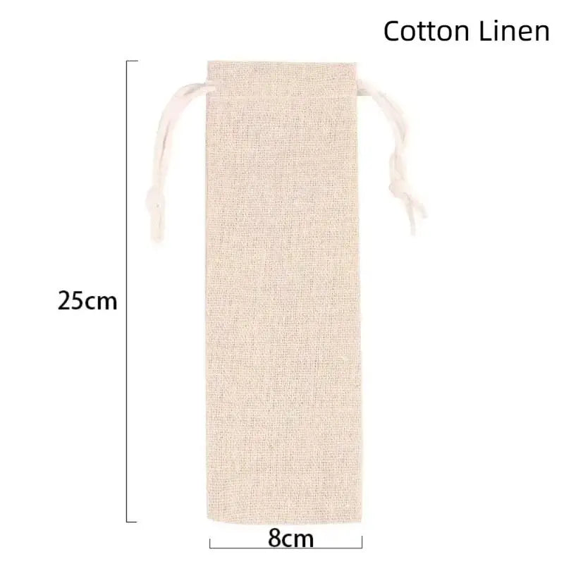 Cotton Linen Drawstring Storage Bag | Dustproof Utensil Pouch