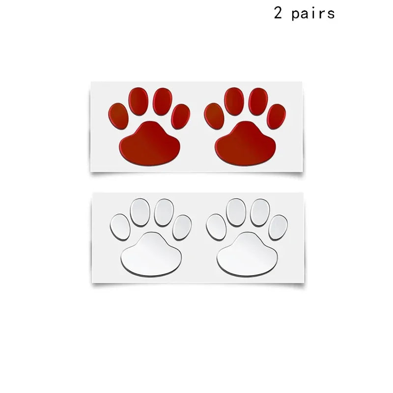1/2/3/4pairs Door Mirror Cat Dog Footprint Puppy Claw Car Stickers Footprint Sticker Windshield Decals Bumper Car Window Decals Oasis Select mix 2pairs 2