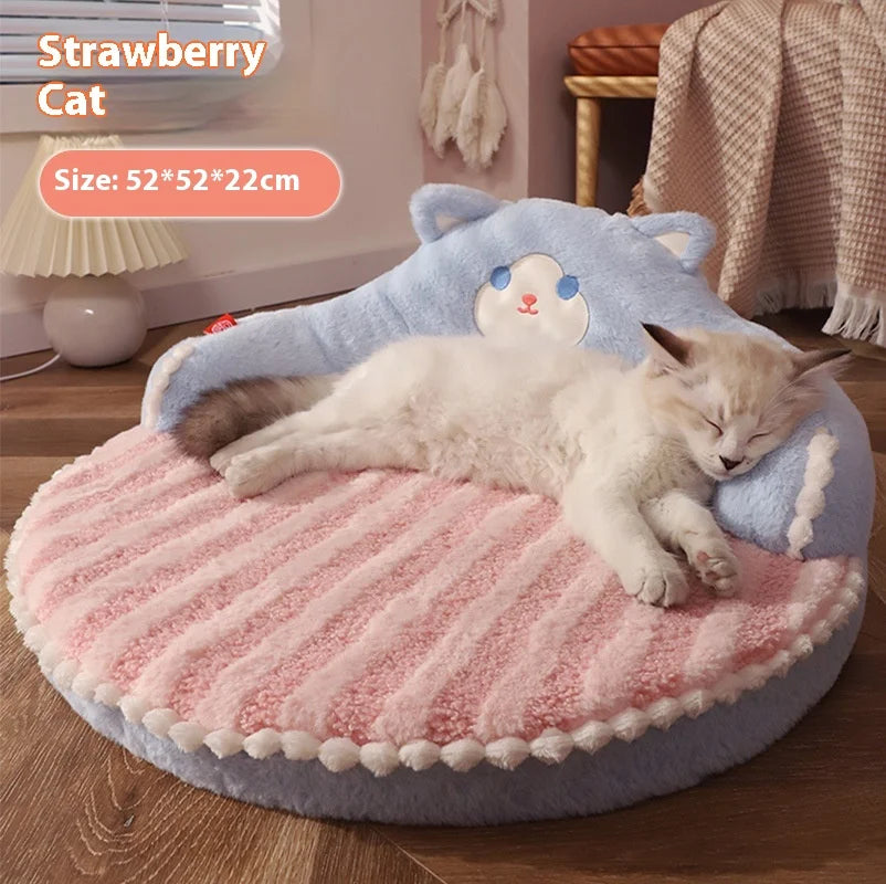 All-Season Cat Bed Warm Winter Pet Bed Kitten Sleeping Nest Cat Mat Kitty Supplies Cat Bed Oasis Select Cat model 52x52x22cm