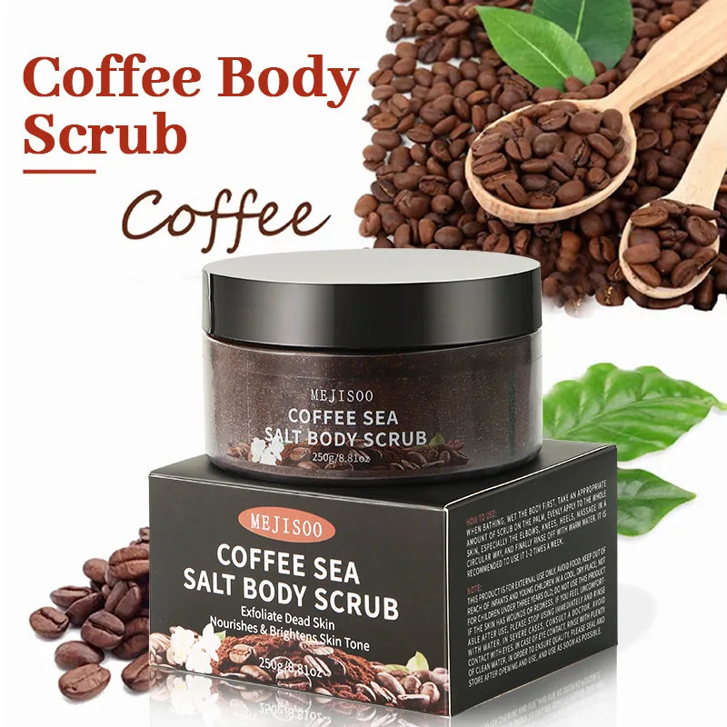 Coffee Sea Salt Body Scrub – Natural Exfoliating Cleanser 250g Body Scrub Oasis Select