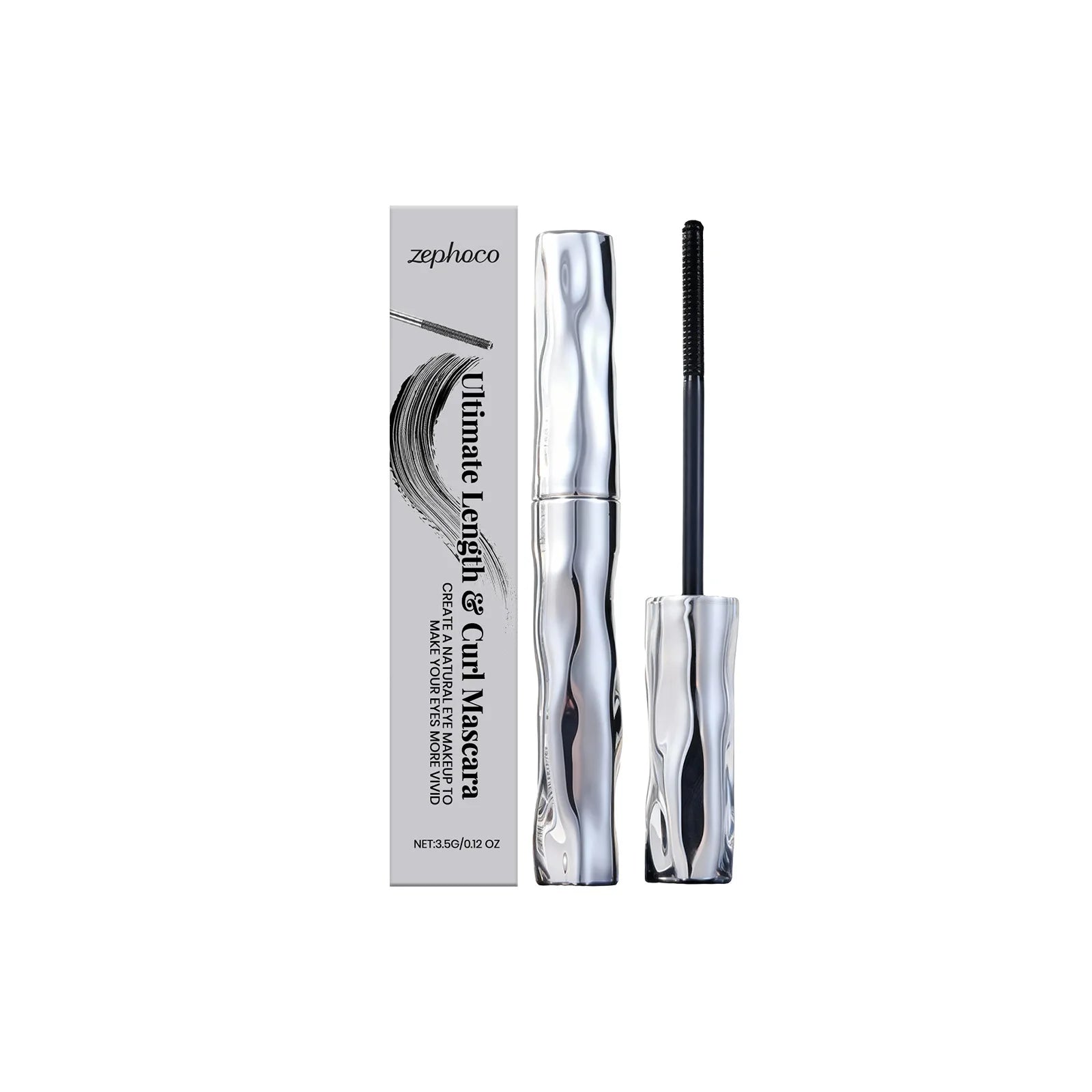 zephoco Waterproof Long-Lasting Mascara, Naturally Curled and Shaped, Sweat-Resistant, Lengthening, and Smudge-Proof Oasis Select 1PC Boxed