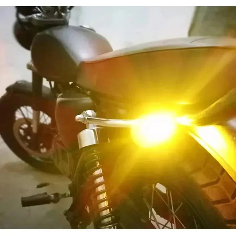 Motorcycle Signal Lamp Mini License Plate Light LED Eagle Eye Shape Turn Signal Indicator Tail Rear Light Brake Fog Lamp Bulb Oasis Select