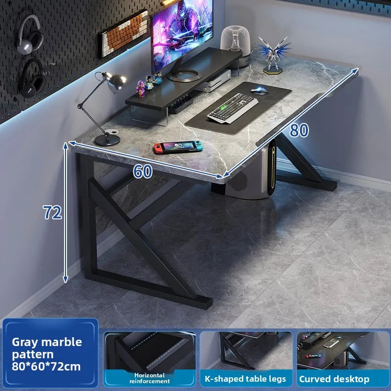 Gaming table Modern simple desktop video game competitive table Simple office learning computer table Oasis Select Grey-80-60cm