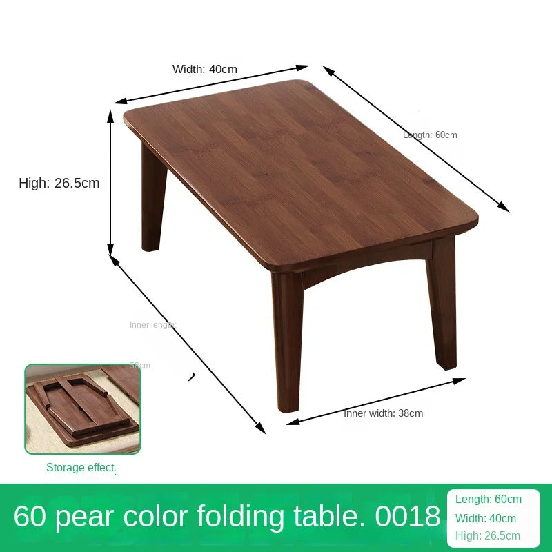 Bay window folding table, home Chinese-style coffee table, tatami, window sill, balcony, Nanzhu tea ceremony table, low table, b Oasis Select A 60 40 26