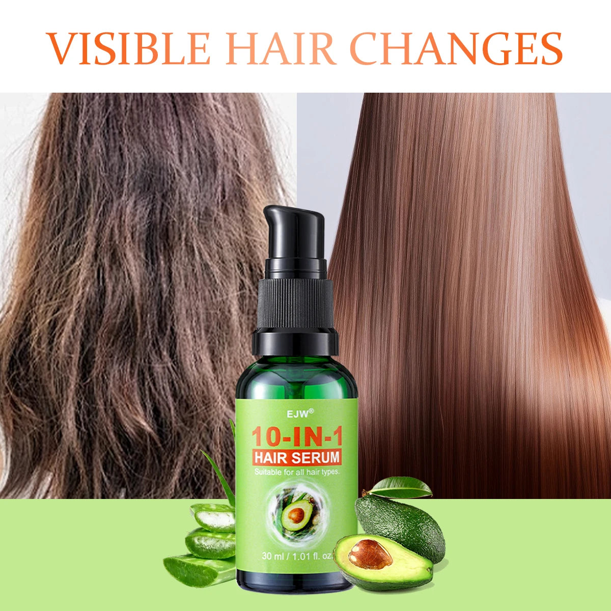 10-IN-1 Hair Oil for Frizzy, Dry Hair, Leave-In Conditioner for Long & Detangled Hair, Split Ends, Breakage , Reduces Frizz & D Oasis Select