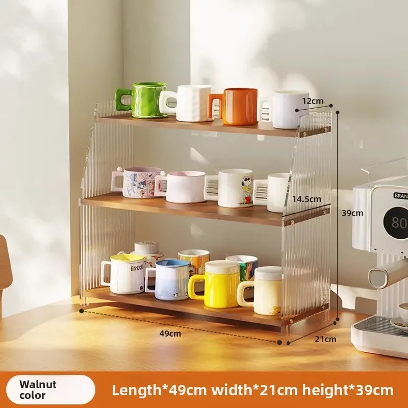 Multi-functional Desktop shelf Acrylic cup holder Water cup holder Household multi-layer storage rack sturdy and durable Oasis Select