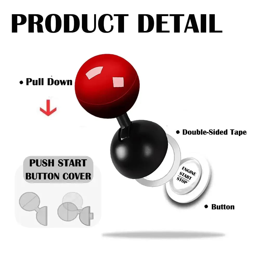 Metal Car Push to Start Button Cover Rocker Car Engine Start Stop Button Joystick for Decorative Accessories Oasis Select